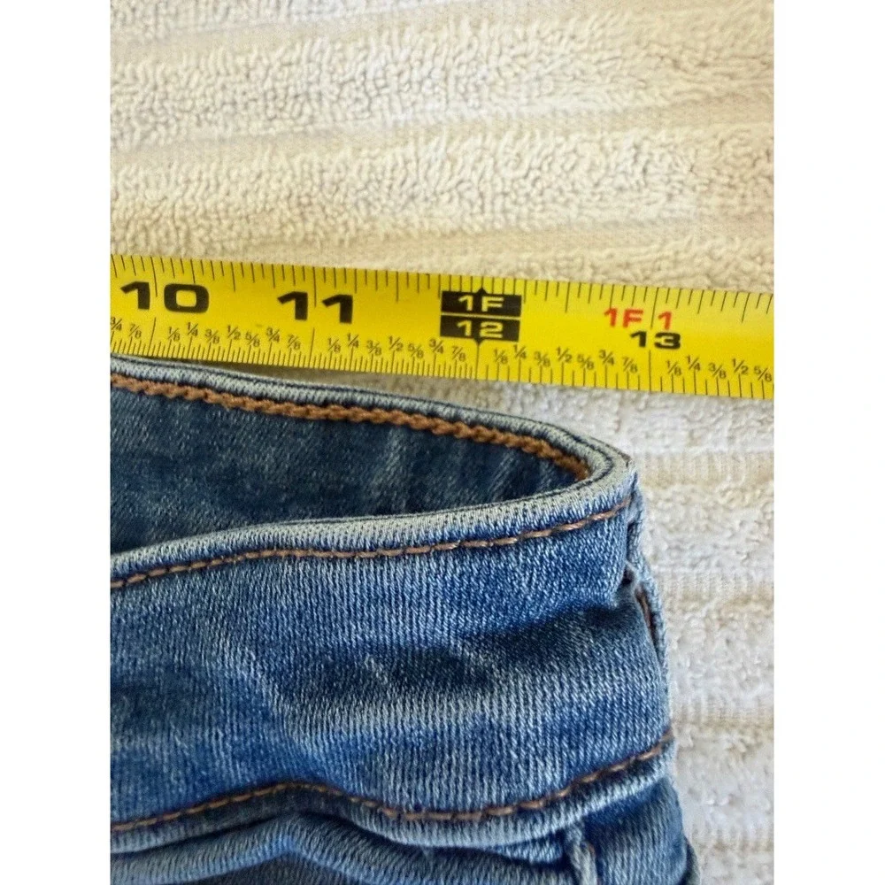 American Eagle Next Level Stretch Low Rise Jean Shorts Blue Cutoff Size 2